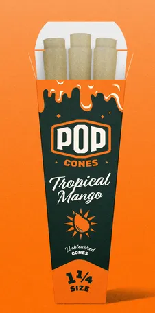 Pre-Rolled Cones Pop 1.25 Tropical Mango Flavor