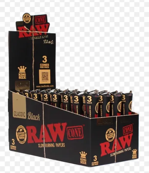 Raw Black Cones 1.25 6pk