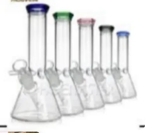 Classic Glass Beaker Bong W/ Coloured Mouth Piece
