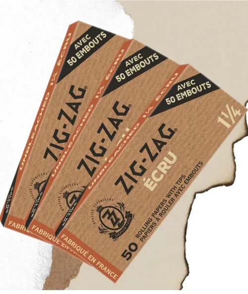Zig Zag Unbleached 1 1/4" Rolling Papers Combo W/ Tips