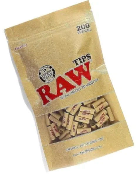 Filter Tips Raw Pre Rolled Unbleached Pack of 200