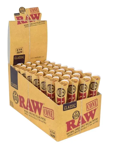 Raw Organic Cones 1 1/4 6-Pack