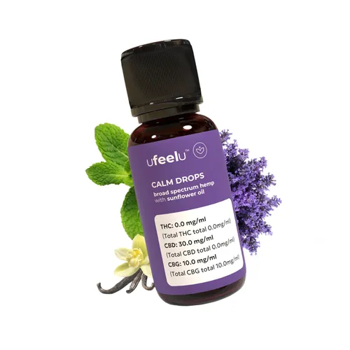 UFEELU Calm Drops THC Free (CBD30mg:CBG10mg) 30ml