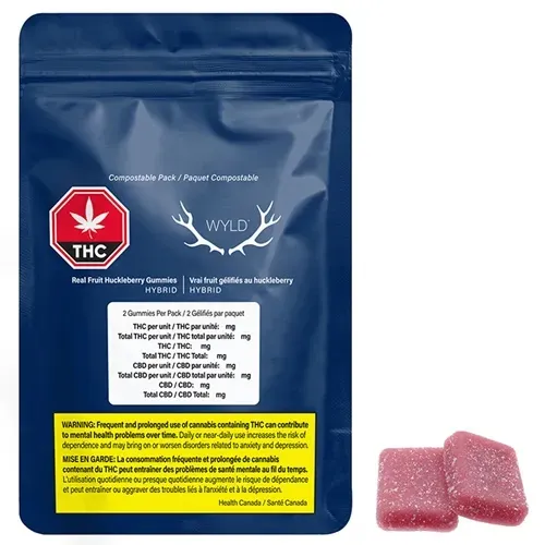 WYLD Real Fruit Huckleberry Gummies 2X5mg