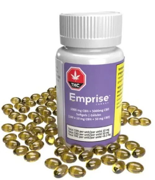 Emprise's 1000 mg CBN + 5000mg CBD Softgels (100 x 10 mg CBN + 50 mg CBD) Emprise's 1000 mg CBN + 5000mg CBD Softgels (100 x 10 mg CBN + 50 mg CBD)