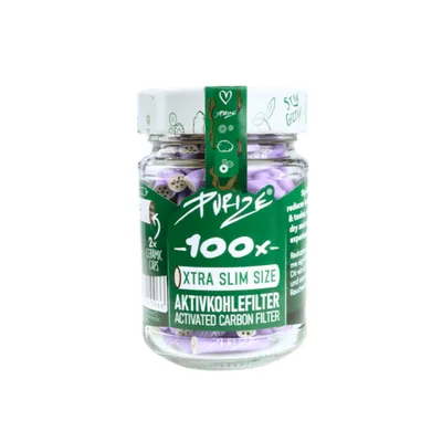 Purize XtraSlim 6mm Activated Carbon Filters Jar - 100ct (Lilac)