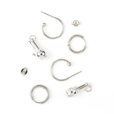 Bong Earring Set - Polish Silver
