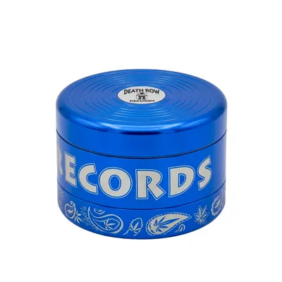 Death Row Records 55mm 3pc Deep Cut Blunt Grinder (Blue)