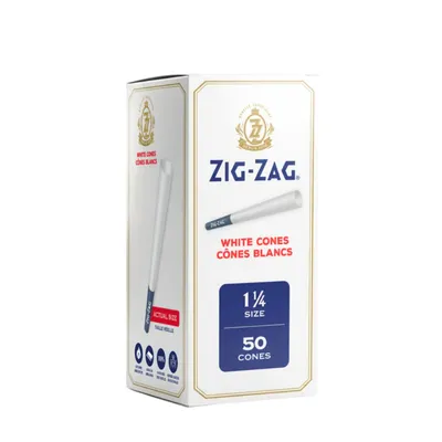 Zig Zag Mini Bulk White 1 1/4 Pre Rolled Cones