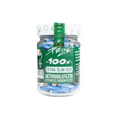 Purize Xtraslim 6mm Activated Carbon Filters Jar - 100ct (Blue)