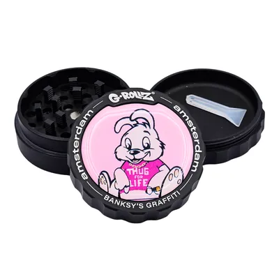 G-Rollz Banksy Graffiti 'Thug For Life' 53mm 3pc Metal Grinder