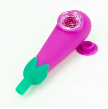 Eggplant Silicone Hand Pipe