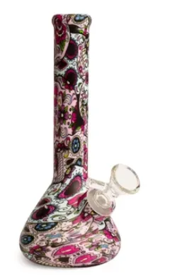 7.5" Beaker Bong Sugar Skull