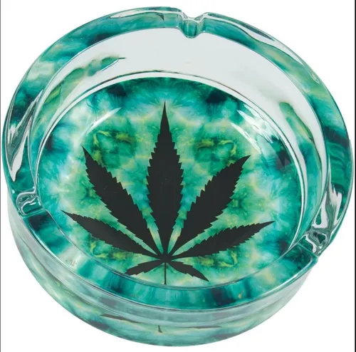 Fujima 'Girl Leaf' Round Glass Ashtray