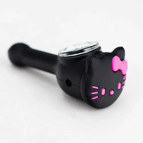 4" Kitty Design Silicon and Glass pipe