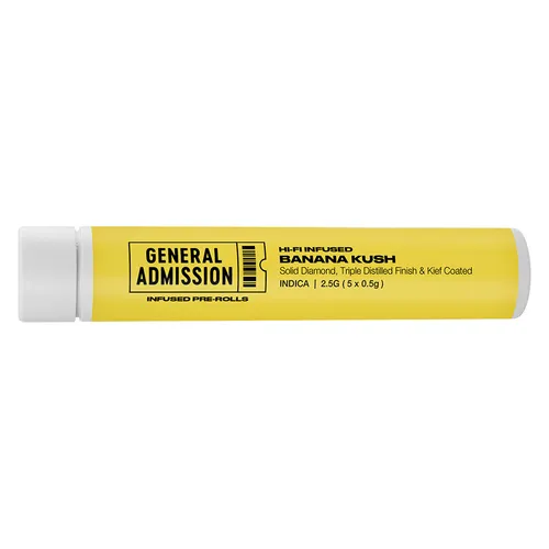 Banana Kush HI-FI Infused & Kief Coated Pre-Rolls Banana Kush HI-FI Infused & Kief Coated Pre-Rolls