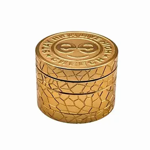 Cheech 63mm Retro Logo Grinder - Gold