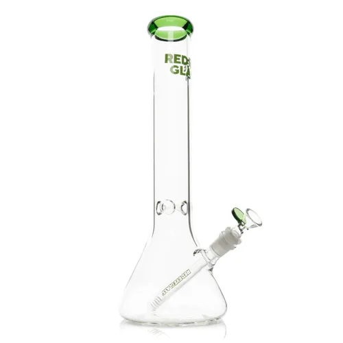 Red Eye Glass 15" Beaker Base Bong - Green