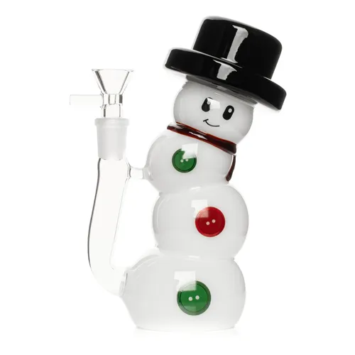 Red Eye Glass 7" Snowman Bubbler