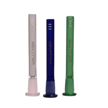 Wellcann | 5.5" Colored Glass Downstems With Gold Logo
