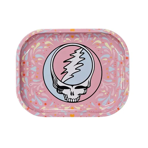 Blazy Susan x Grateful Dead | Pink & Blue Stealie Metal Rolling Tray