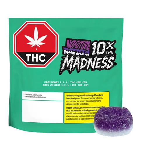 10X the Madness: Ratio'd Moon Berry 1:2:1 THC/CBD/CBN 10X the Madness: Ratio'd Moon Berry 1:2:1 THC/CBD/CBN