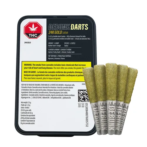 24K Gold Triple-Infused Bubble Hash Darts Infused Pre-Roll