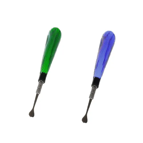 5" Busy Line Glass Handle Stainless Steel Dab Tool