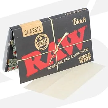 RAW Black Natural Unrefined Rolling Paper - SingleWide
