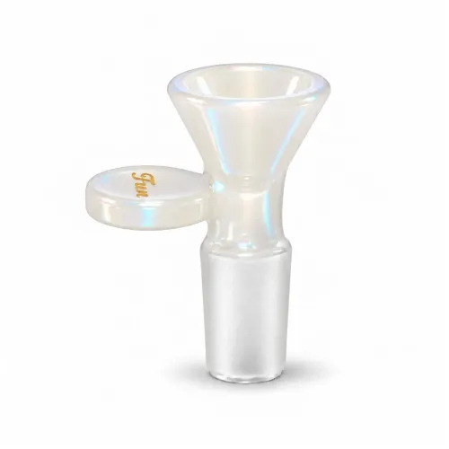 Fortune Glass Bowl Piece with Handle - Pearl white