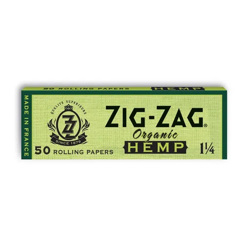 Zig Zag - Hemp paper green 1 1/4
