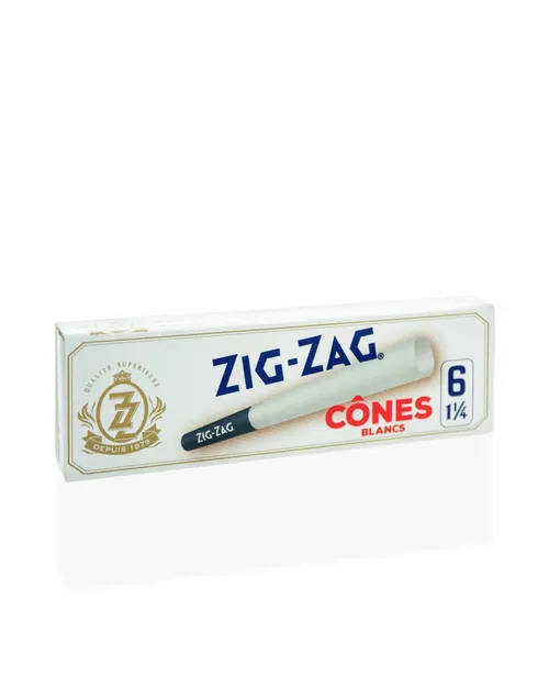Zig Zag - White- 1 1/4 cone - 6 Pack