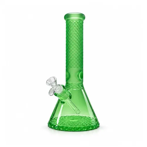Crystal Facet Beaker Bong 12.5" - green