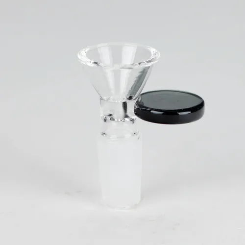 Glass bowl with color round handle - Grey