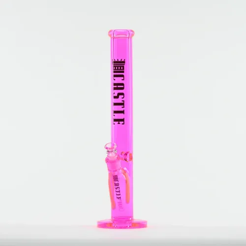 Castle Glassworks Straight Tube Glass Bong 18" 9mm - Pink