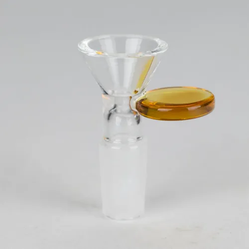 Glass bowl with color round handle - Yellow