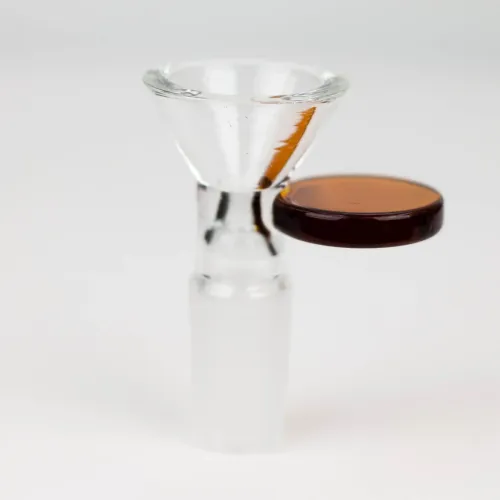 Glass bowl with color round handle - Brown