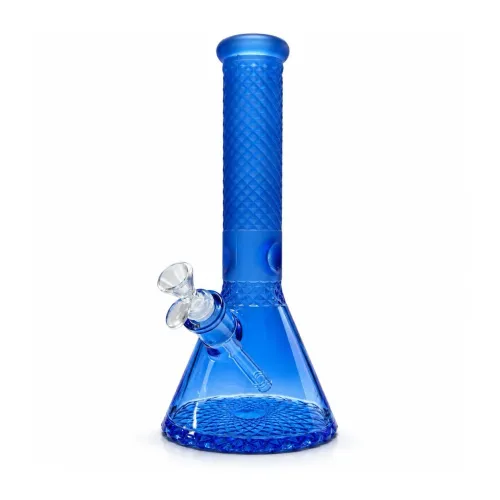 Crystal Facet Beaker Bong 12.5" - Blue