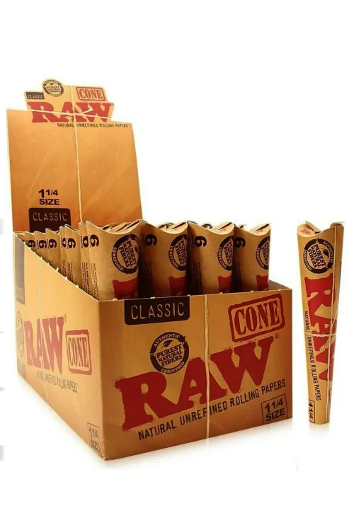 RAW Natural 1 1/4" Pre-Rolled Cone
