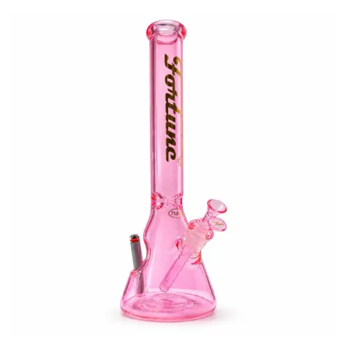 Fortune Beaker w/ Lighter Pocket 18" 7mm - Pink