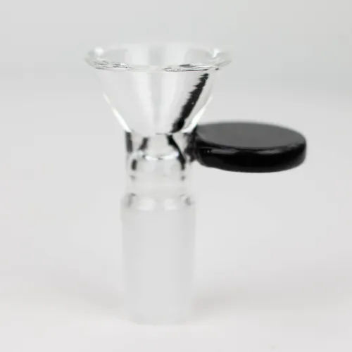 Glass bowl with color round handle - Black