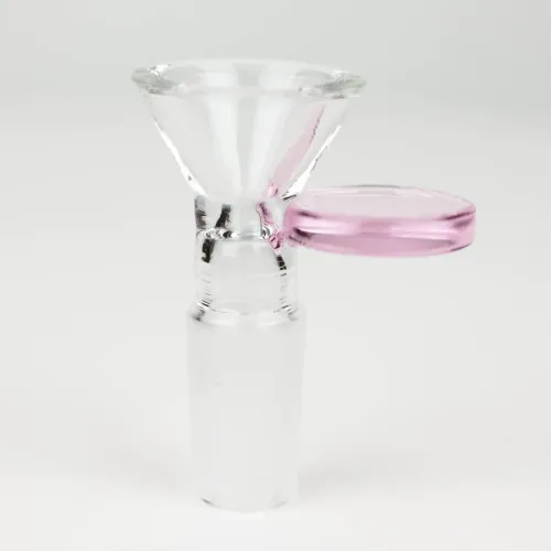 Glass bowl with color round handle - Pink