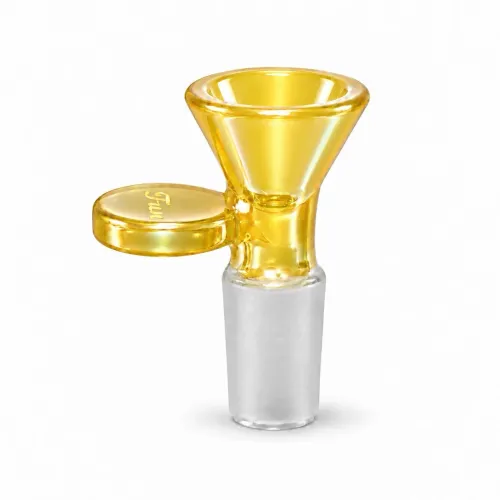 Fortune Glass Bowl Piece with Handle - Yellow