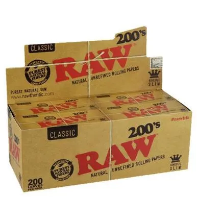 RAW Natural King Size Slim 200s Rolling Papers