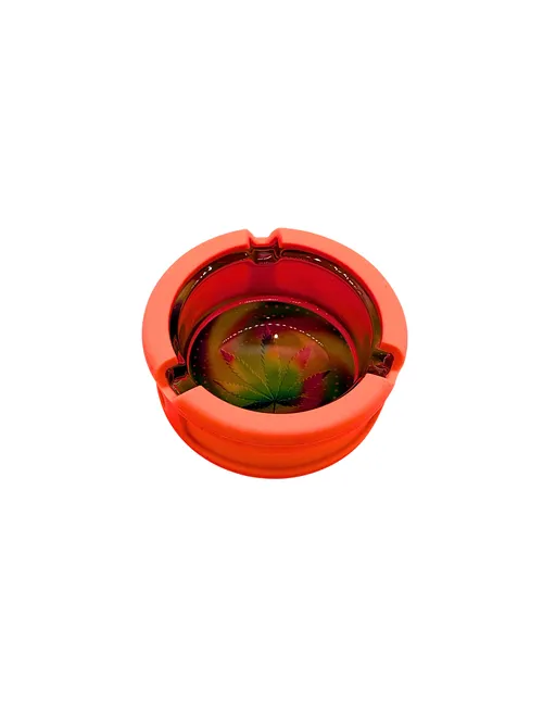Glow-in-the-Dark Premium Glass Ashtray | Orange