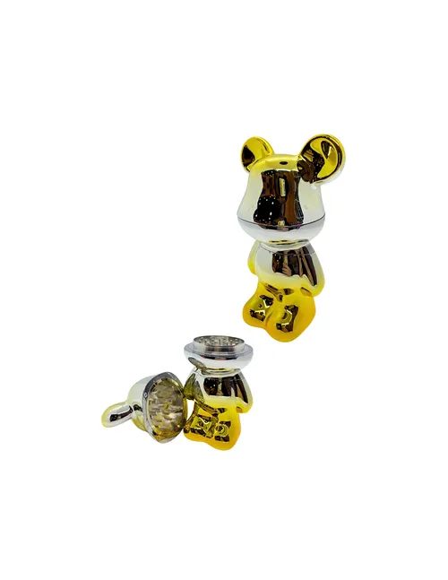 3-Piece Bear Design Metal Grinder | Yellow