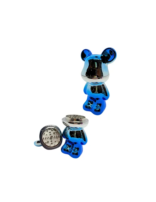 3-Piece Bear Design Metal Grinder | Blue