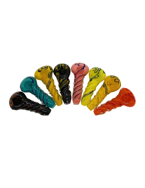 3.5" Insideout Twist Glass Pipes | Solid