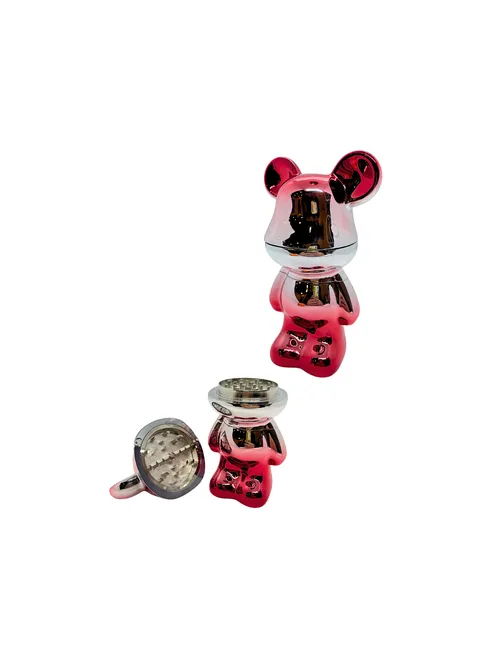 3-Piece Bear Design Metal Grinder | Red