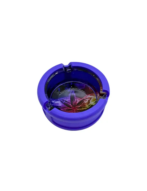 Glow-in-the-Dark Premium Glass Ashtray | Purple